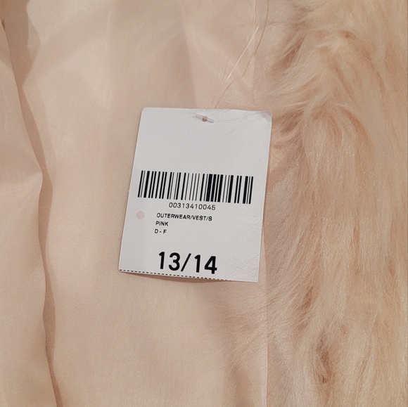 Forever 21 Girls Pink Faux Fur Vest with side pockets Sz 13/14 NWT - Picture 6 of 14